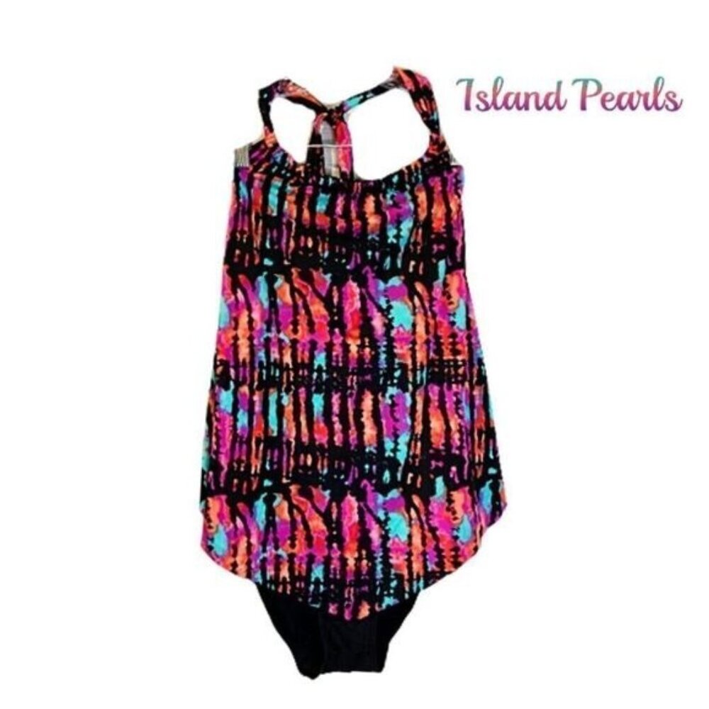 Island Pearls Women's Halter Top Blouse Style One Piece‎ Swimsuit